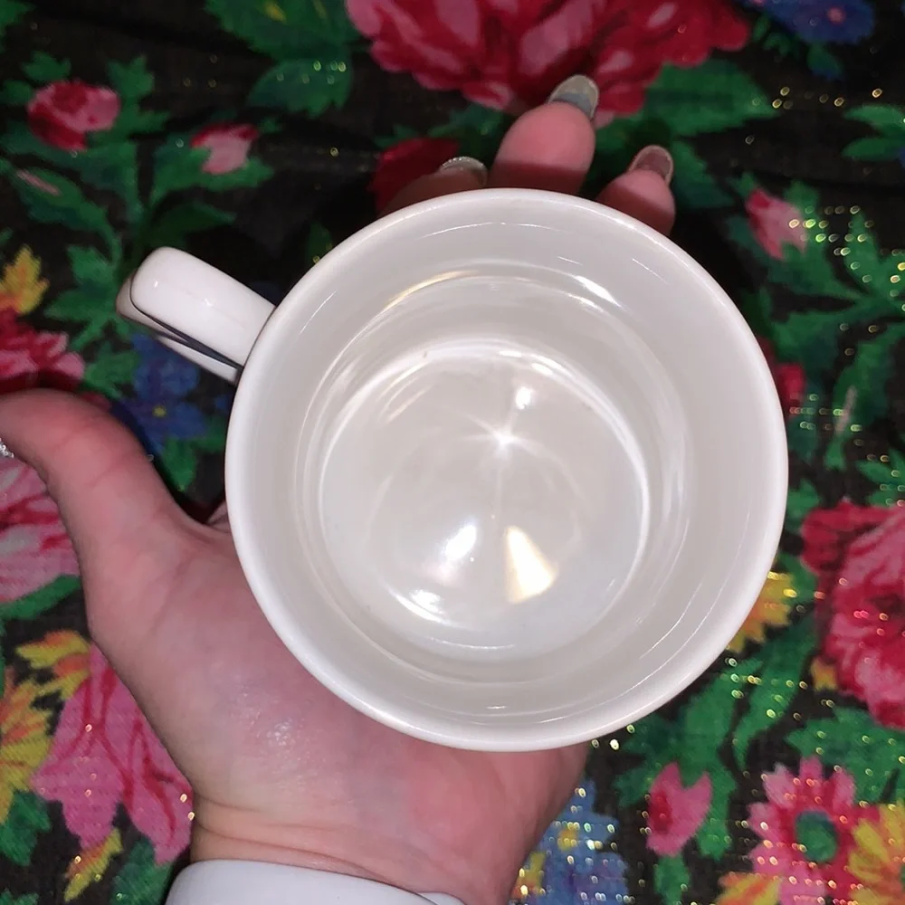 Vintage Japan kitty cat tail handle coffee mug